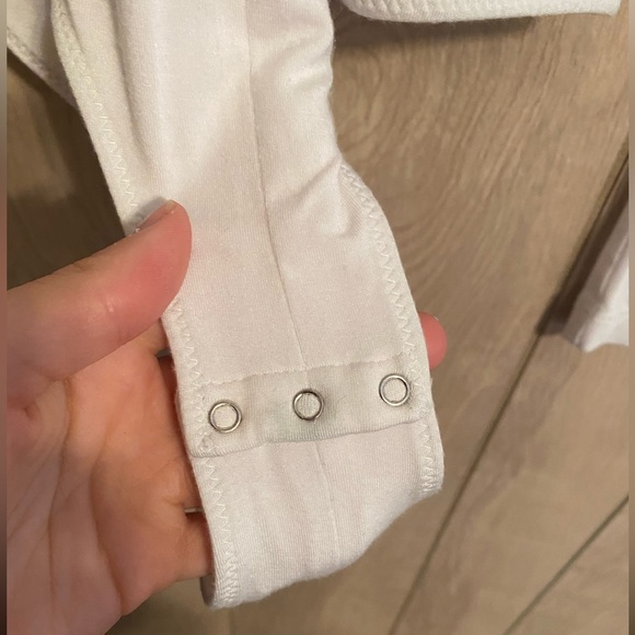 T by Alexander Wang Lace Up Bodysuit in White - Picture 6 of 7